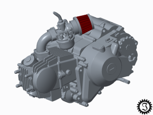 fahrende Bierkiste Motor CAD-Modell